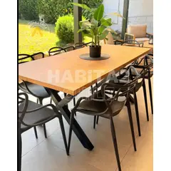 HABITA2 CHILE - COMEDOR MASTER CROSS 180 CM - 8 PUESTO NEGRO…
