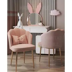HABITA2 CHILE - Pack de 2 Silla Sitial Fancy terciopelo base Dorada - Rosado