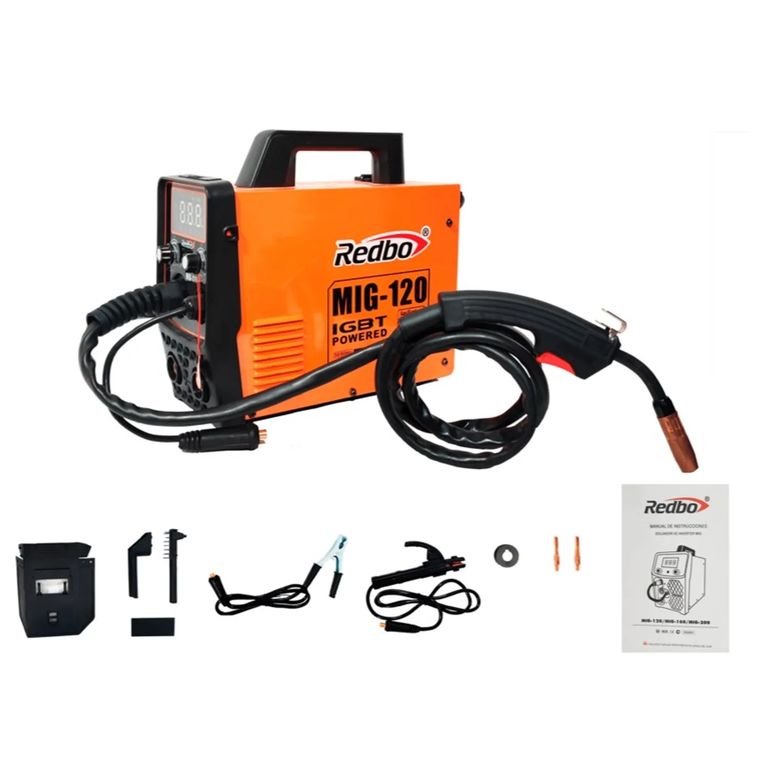 Soldadora Inversora MIG-120 3 en 1 (MIG/MMA/TIG) 120A + Alambre Flux 0.5 Kg
