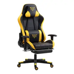 VIDITA - Silla Gamer Premium ES900 Reclinable 180° Reposabrazos 2D - Amarillo