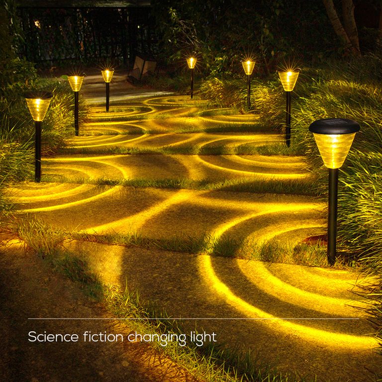 2 Unidades Camino solar Luces LED Paisaje Multicolor+cálido
