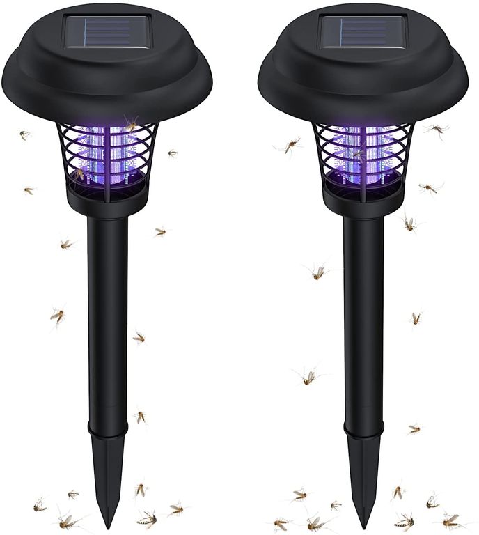 2 Unidades Eliminador de insectos solar LED Para exteriores Bug Zapper