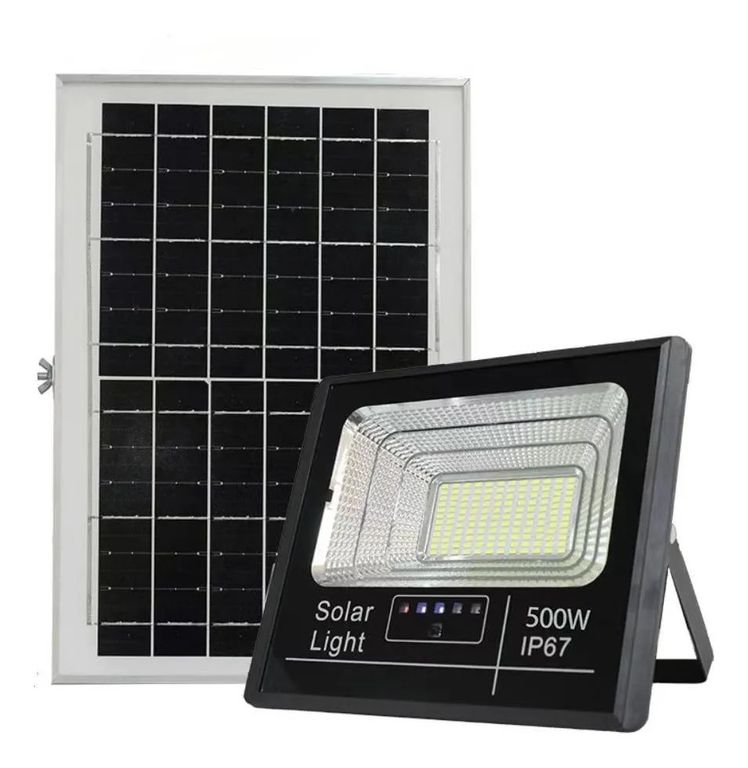 500w Foco Reflector Solar Exterior Color Negro Luz Blanco