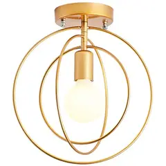 HOME NEAT - Lampara de Techo Redondo Iluminación colgante Moderna E27 Oro Ø30cm