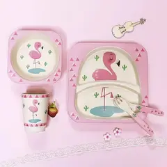 TOPSOC - Set Platos Niños Cubiertos Tenedor Cuchara Y Vaso Colación
