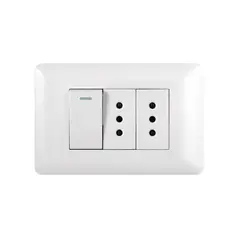 WANT - Interruptor Simple Emb 912 + Enchufe Doble 10A 250V Blanco
