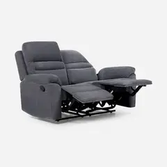 ROSEN - Sofá Reclinable Durden 2 Cuepos Manual Tela Gris