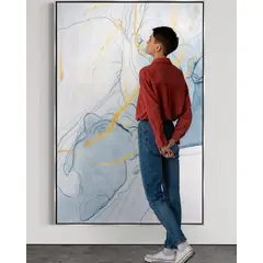 GENERICO - Cuadro dorado decorativo abstracto 120 x 180