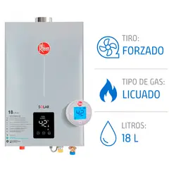 RHEEM - Calefont 18 L Gas Licuado T. Forzado con Control Digital