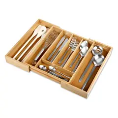 NEWTREE - Organizador Cubiertos Bambú Extensible