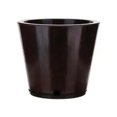 FLORIDIS - MACETERO CAFE EFECTO MARMOL GENEBRA 35CM ALTO CON PLATO