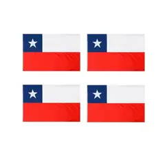 GENERICO - Pack 4 Banderas De Chile Bandera Chile Chilena 145 X 90 Tela