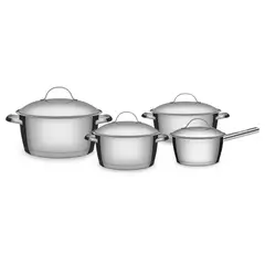 TRAMONTINA - Batería de Cocina 4 Piezas en Acero 18/10 Allegra
