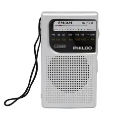 PHILCO - Radio A Pilas Icf-20 Fm/am Portable De Bolsillo Gris