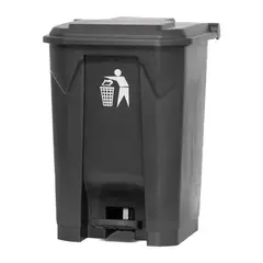 GENERICO - Basurero Con Pedal Contenedor 50 Litros Negro
