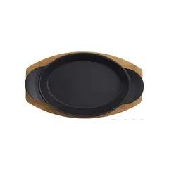 DANGRILL - Fuente Hierro Fundido Con Bandeja Bambú 28x16 Cm