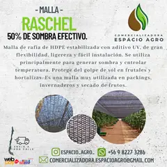 1880 - RASCHEL NEGRA 50% 15 MTS X 2,10 MTS