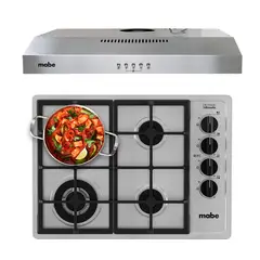 MABE - Kit Encimera a Gas 60cm +Campana Extractora 60cm