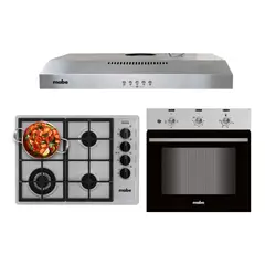 MABE - Kit Campana Extractora +Encimera a Gas +Horno Eléctrico