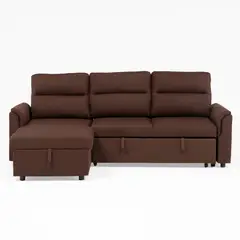 DANIELS - Sofá Cama Seccional 2 Plazas Moderno Café New Sidney KMP002BR