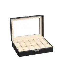 GENERICO - Organizador Estuche Caja 12 Relojes Exhibidor Joyero