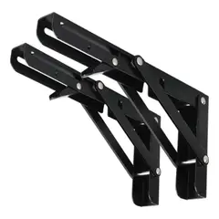 GENERICO - Bisagras Escuadra Soporte Estante Repisa Plegable 35cm 1par Negro