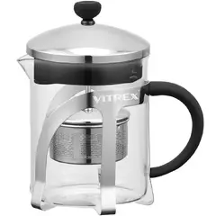 VITREX - Tetera Embolo de vidrio con filtro 600 ml Indi