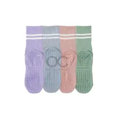 GENERICO - Calcetines Antideslizantes Algodon Yoga Fitness Set 4 Pares