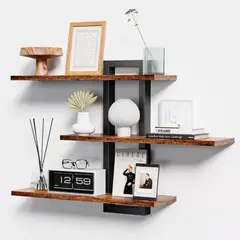 IDEEHOUSE - Set de 3 Repisas Flotantes con Marco Metálico