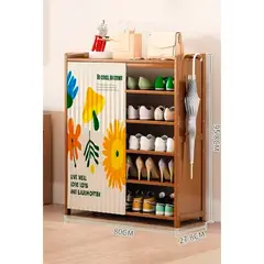 IDEEHOUSE - Zapateras Organizadores Bamboo En Plano 6 Niveles Cortina