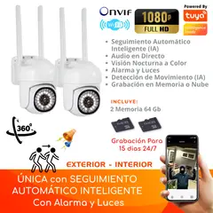 D MOTICA - Kit 2 Cámaras Wifi Inteligente Full Hd Motorizada + Memorias