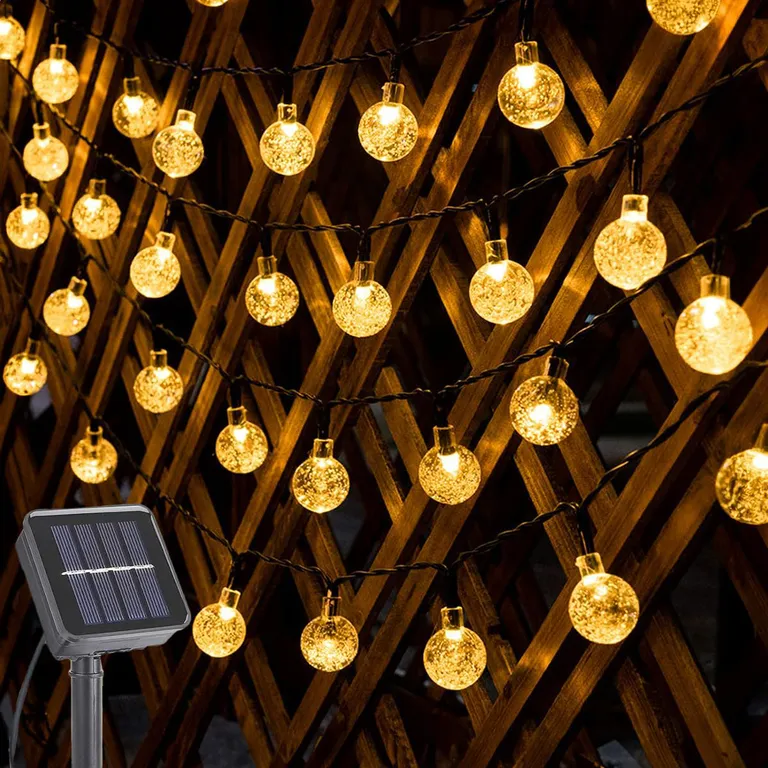 7M 50 LED Cadena De Luces Solar Con 8 Modos-Blanco cálido