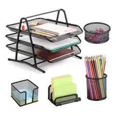 EVERSO - 5 Piezas Organizador De Escritorio Con 3 Bandejasorganizador