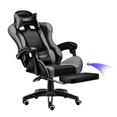 ATLAS - Silla Gamer Reclinable Gris Con Reposapiés