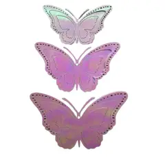 GENERICO - Topper Mariposas Decorativas Rosada Tornasol 12 pcs