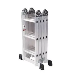 GENERICO - Escalera 12 peldaños articulada aluminio 150kg 3.6mt Uro