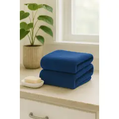 COSAS CASA - Pack 2 Toallas de Baño Microfibra Azules 100x140 cm