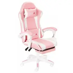 ATLAS - Silla Gamer Reclinable Rosa Con Reposapiés