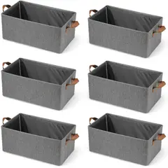 GENERICO - 6 X Cajas Almacenamiento Plegable Con Asas Para Ropa Juguetes Libros