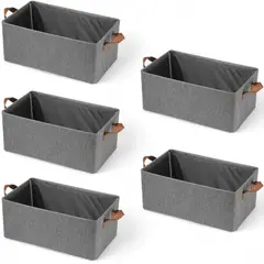 GENERICO - Pack 5 Cajas Organizadoras Ropa Closet Plegable Canasto Asas