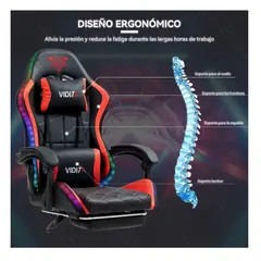 ATLAS - Silla Gamer Ergonómica Vidita Knight con Luces RGB y Masajeador