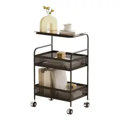 EVERSO - Carrito Organizador De 3 Niveles Carrito Multifuncional Con Ruedas