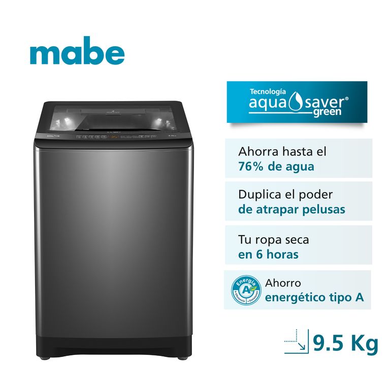 Lavadora Automática 9.5 kg recubrimiento antibacterial LMA9520WDGCL0