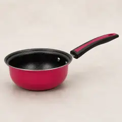 HOMESTAR - Olla cacerola antiadherente roja-rosada de 16 cm con mango