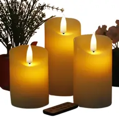 MOVI - Velas LED Realistas con Control Remoto – Set de 3 Ambienta tu Hogar