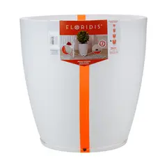 FLORIDIS - MACETERO BLANCO AMSTERDAM 70CM ALTO CON PLATO