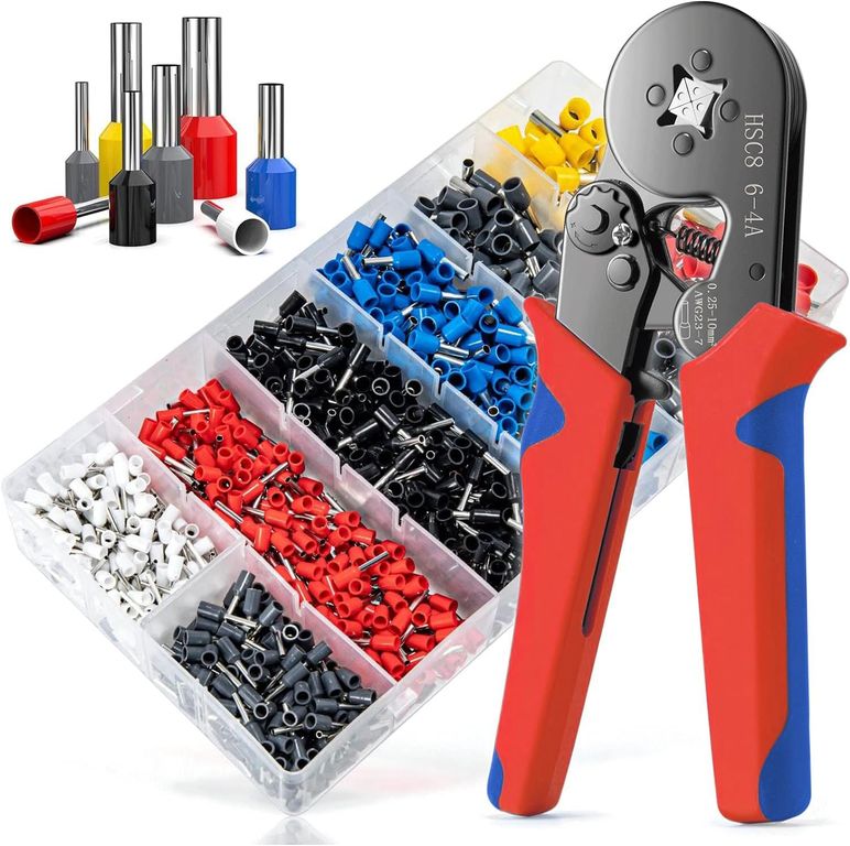 Kit de Alicates Alambre Engarzado Para Cables 1900pzs 025-10mm²