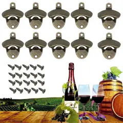 GENERICO - 10pc Abrebotellas De Cerveza Rústica Para Montar En La Pared