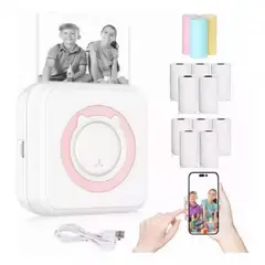 GENERICO - Mini Impresora Térmica Portátil Bluetooth Accesorios 13 Roll
