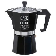5FIVE - Cafetera Italiana acero 6 Tazas Negro